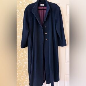 Womens Navy Coat - Classic Long Coat